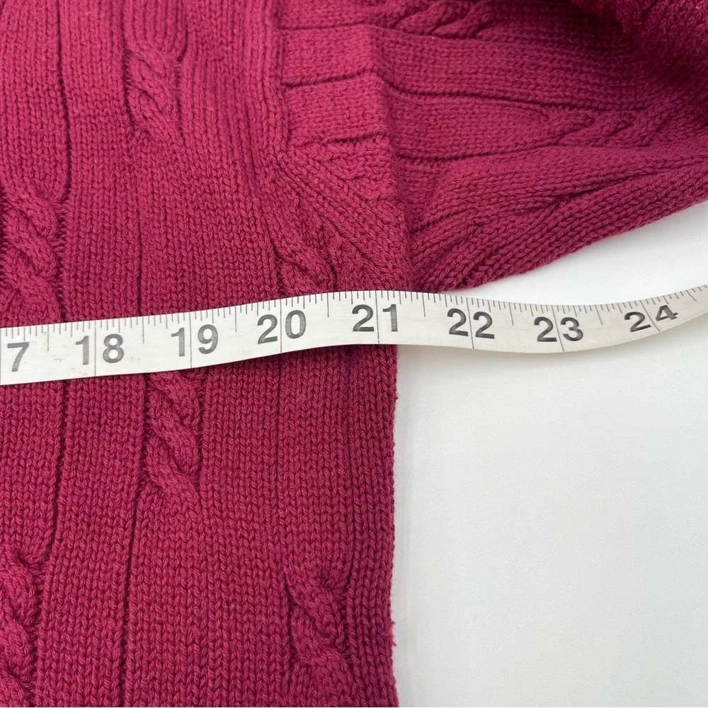 Vintage Gant Hand Framed Maroon Cable Knit V-Neck Sweater Size Medium Adult 90s